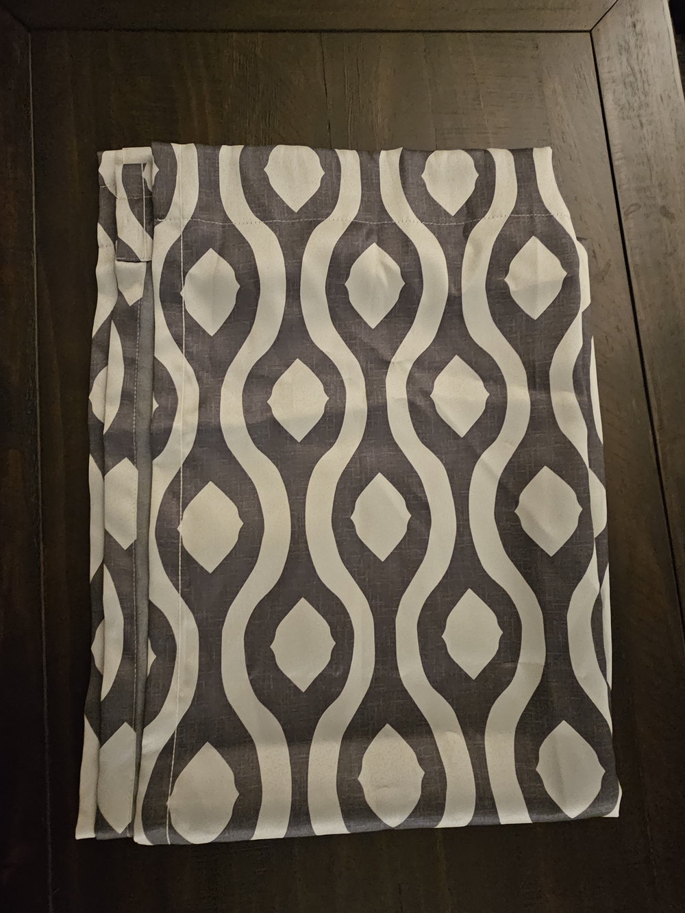 Mainstays Gray and White Geometric Curtain Panel-set of 2